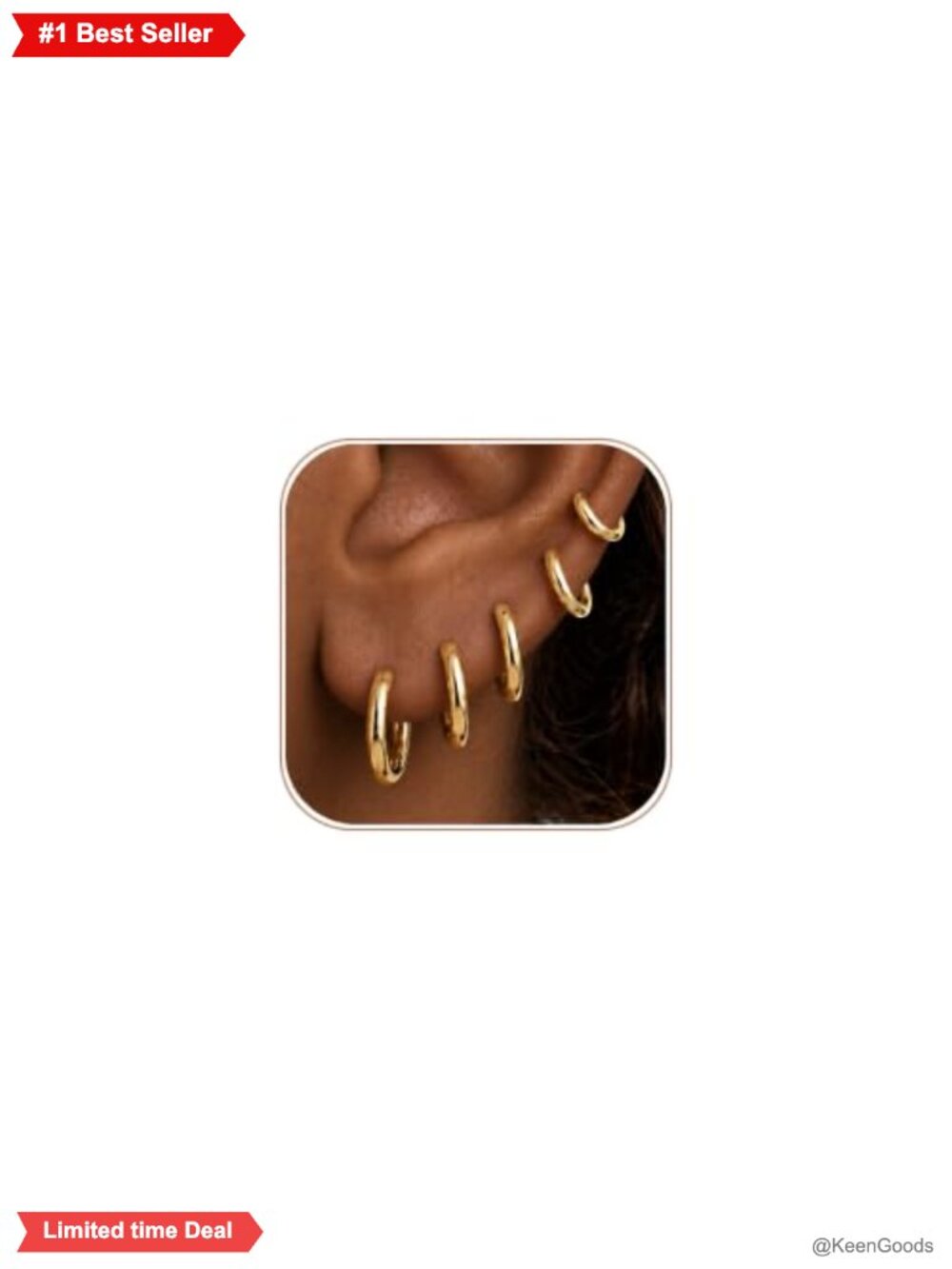 Small Gold Plated Huggie Hoop Earrings Set Hypoallergenic Stackable